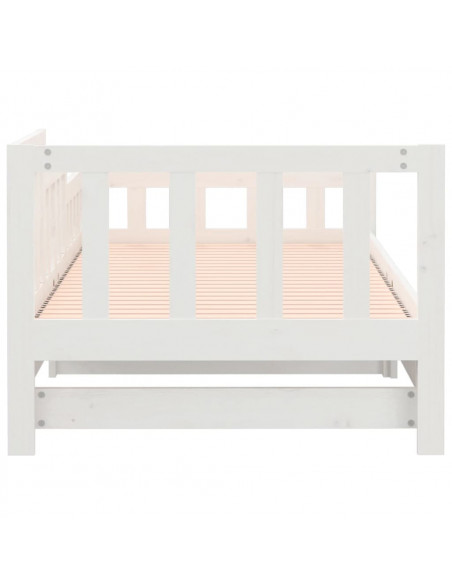 Dormeuse Estraibile Bianca 2x(80x200) cm Legno Massello di Pino