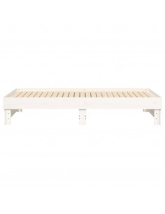 Dormeuse Estraibile Bianca 2x(90x190) cm Legno Massello di Pino