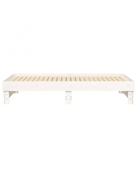Dormeuse Estraibile Bianca 2x(90x190) cm Legno Massello di Pino
