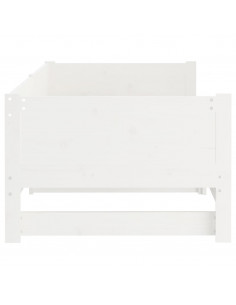 Dormeuse Estraibile Bianca Legno Massello di Pino 2x(90x190) cm