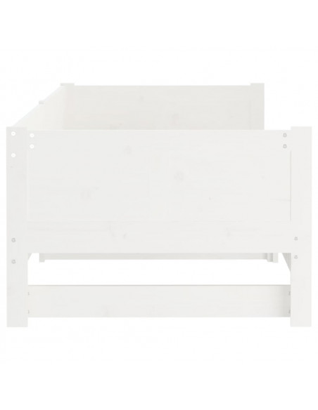 Dormeuse Estraibile Bianca Legno Massello di Pino 2x(90x190) cm