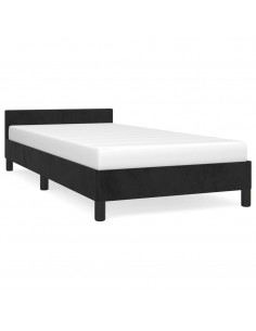 Giroletto con Testiera Nero 90x190 cm in Velluto 2