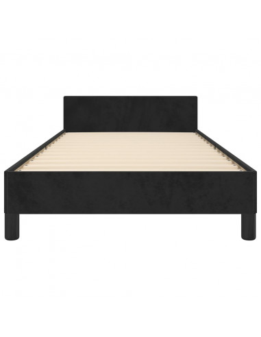 Giroletto con Testiera Nero 90x190 cm in Velluto