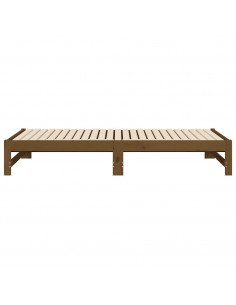 Dormeuse Estraibile Miele 2x(90x190) cm Legno Massello di Pino