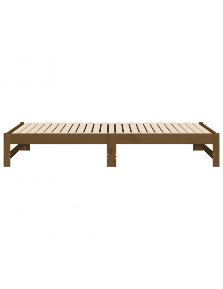 Dormeuse Estraibile Miele 2x(90x190) cm Legno Massello di Pino