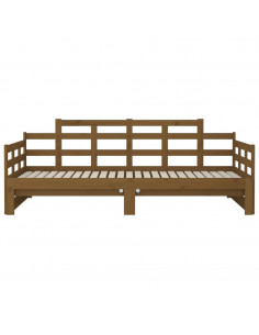 Dormeuse Estraibile Miele Legno Massello di Pino 2x(90x190) cm
