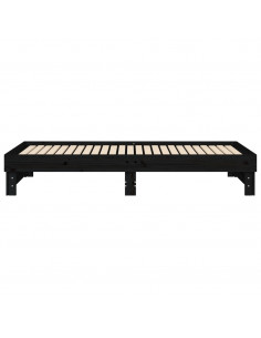 Dormeuse Estraibile Nera 2x(80x200) cm Legno Massello di Pino