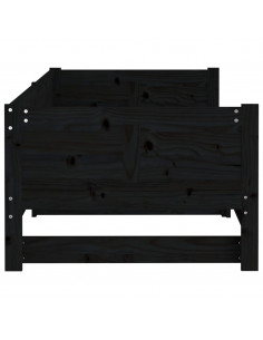 Dormeuse Estraibile Nera in Legno Massello di Pino 2x(90x190)cm