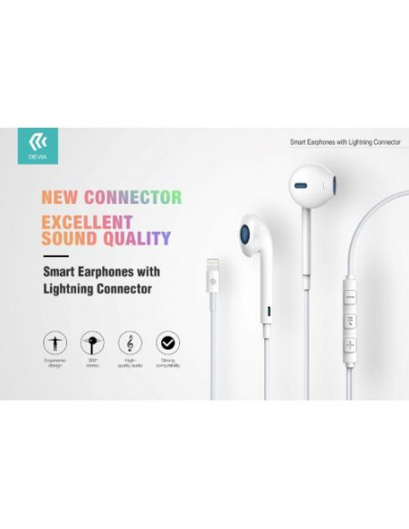 DEVIA AURICOLARI PER IPHONE LIGHTNING BLUETOOTH CON CONTROLLI