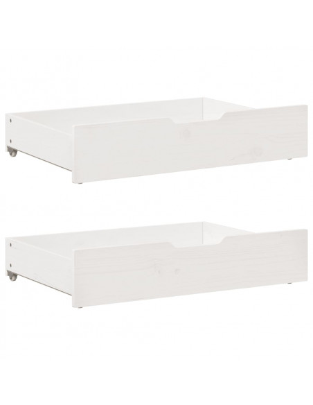 Dormeuse Letto Estraibile e Cassetti Bianco 90x190cm Legno Pino