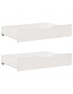Dormeuse Letto Estraibile e Cassetti Bianco 90x190cm Legno Pino
