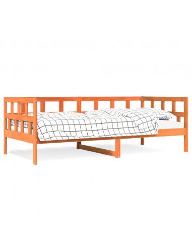 Dormeuse Marrone Cera 80x200 cm in Legno Massello di Pino
