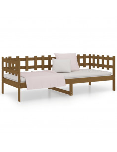 Dormeuse Marrone Miele 80x200 cm in Legno Massello di Pino