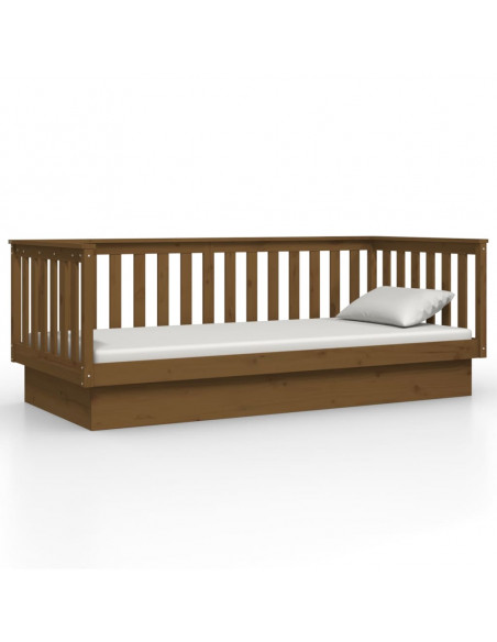 Dormeuse Marrone Miele 90x200 cm in Legno Massello di Pino