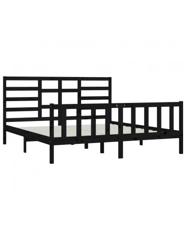 Giroletto Nero in Legno Massello di Pino 200x200 cm