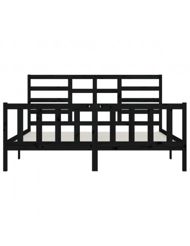 Giroletto Nero in Legno Massello di Pino 200x200 cm