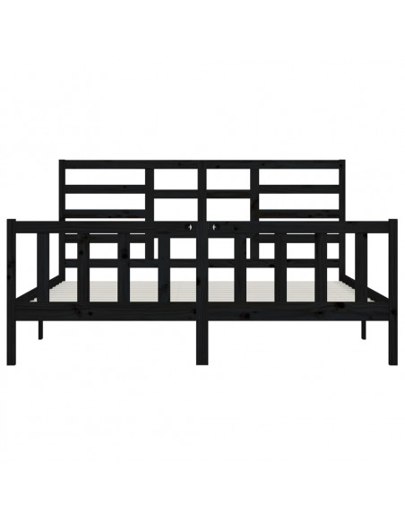 Giroletto Nero in Legno Massello di Pino 200x200 cm