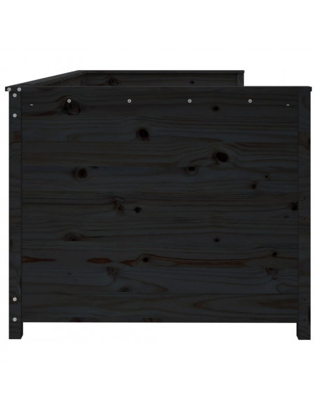 Dormeuse Nera 80x200 cm in Legno Massello di Pino