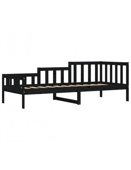 Dormeuse Nera 90x190 cm in Legno Massello di Pino