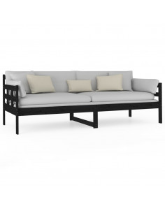 Dormeuse Nera in Legno Massello di Pino 80x200 cm