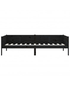 Dormeuse Nera in Legno Massello di Pino 90x190 cm