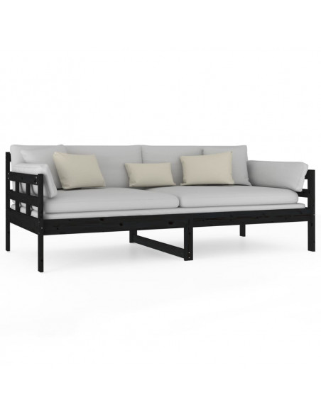 Dormeuse Nera in Legno Massello di Pino 90x190 cm Dormeuse Nera in Legno Massello di Pino 90x190 cm