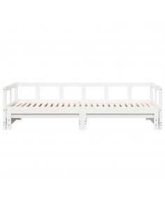 Dormeuse senza Materasso Bianca 80x200 cm Legno Massello Pino