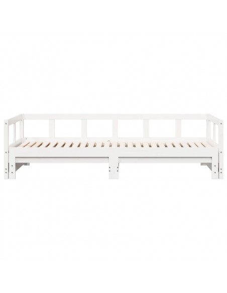 Dormeuse senza Materasso Bianca 80x200 cm Legno Massello Pino