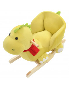 Drago a Dondolo con Schienale in Peluche 60x32x53cm Verde Lime