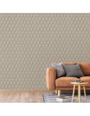 DUTCH WALLCOVERINGS Carta da Parati Geometric Oro e Verde