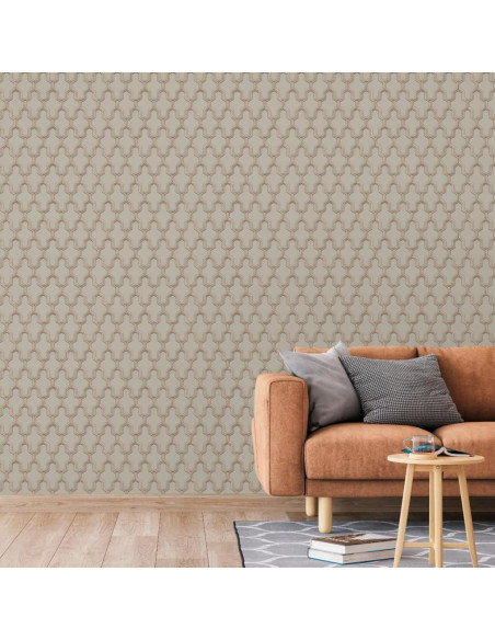 DUTCH WALLCOVERINGS Carta da Parati Geometric Oro e Verde