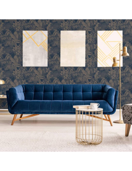 DUTCH WALLCOVERINGS Carta da Parati Joelle in Argento e Blu