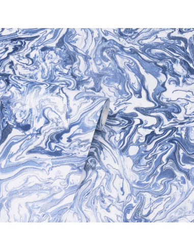 DUTCH WALLCOVERINGS Carta da Parati Liquid Marble Blu