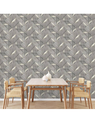 DUTCH WALLCOVERINGS Carta da Parati Onyx Grigio Scuro