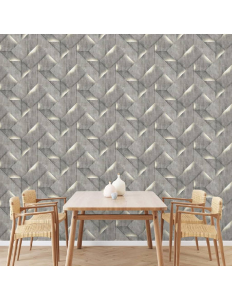 DUTCH WALLCOVERINGS Carta da Parati Onyx Grigio Scuro