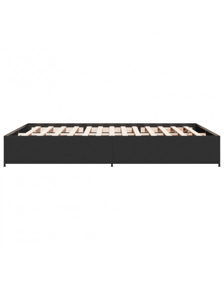 Giroletto Nero 120x190 cm in Legno Multistrato e Metallo
