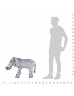 Elefante in Peluche in Piedi Grigio XXL