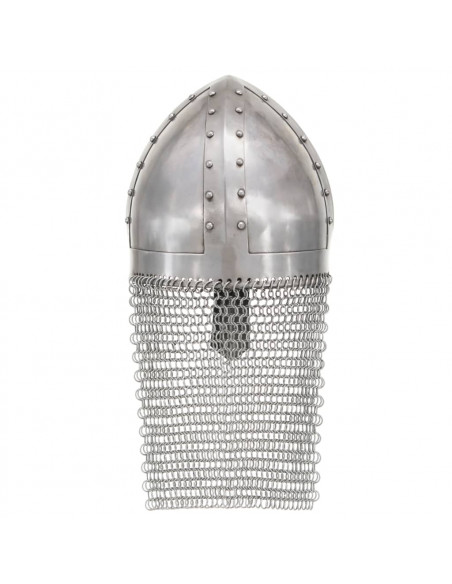 Elmo da Cavaliere Crociato Antico Replica LARP Argento