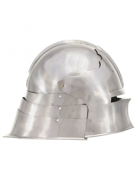 Elmo da Cavaliere Medievale Antico LARP in Acciaio Argento