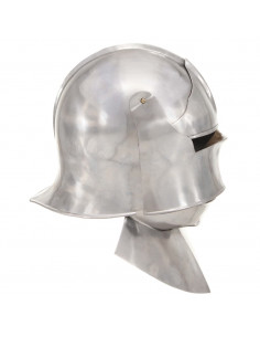 Elmo da Cavaliere Medievale Antico LARP in Acciaio Argento