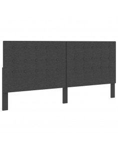 Testiera Letto Trapuntata Grigio Scuro in Tessuto 200x200 cm 2