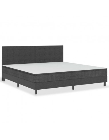 Testiera Letto Trapuntata Grigio Scuro in Tessuto 200x200 cm