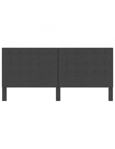 Testiera Letto Trapuntata Grigio Scuro in Tessuto 200x200 cm