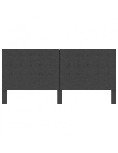 Testiera Letto Trapuntata Grigio Scuro in Tessuto 200x200 cm