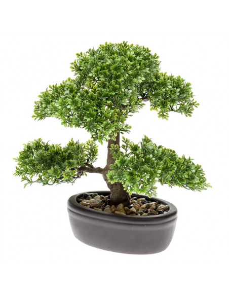Emerald Ficus Artificiale Mini Bonsai Verde 32 cm 420002