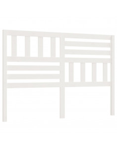 Testiera per Letto Bianca 146x4x100cm in Legno Massello di Pino 2