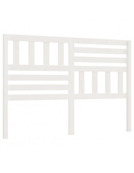 Testiera per Letto Bianca 146x4x100cm in Legno Massello di Pino