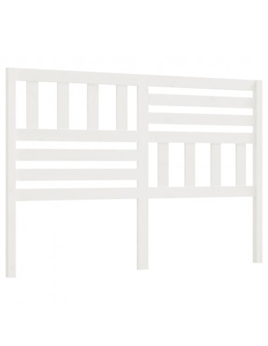 Testiera per Letto Bianca 156x4x100cm in Legno Massello di Pino
