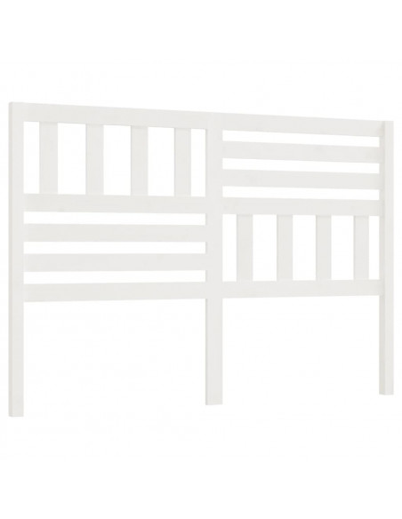 Testiera per Letto Bianca 156x4x100cm in Legno Massello di Pino