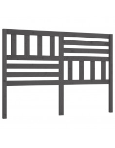 Testiera per Letto Grigia 156x4x100cm in Legno Massello di Pino 2